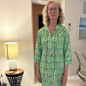 NicoBlu Ikat Beaded Tunic Dress — Size M